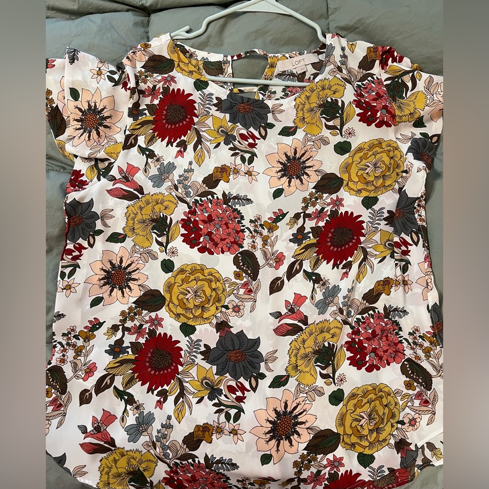 LOFT Multicolor Floral Blouse
